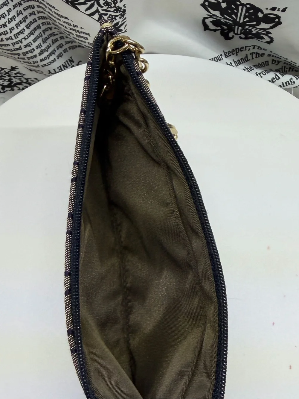 EUC vintage Dooney & Bourke signature monogram canvas wristlet pouch